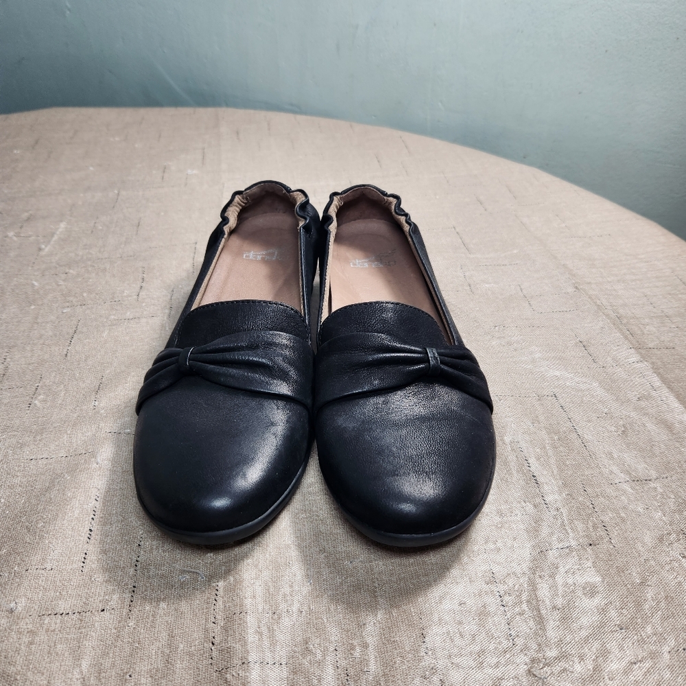 Women's Dansko Karen Loafer Black Burnished Nubuck Leather Shoe Sz 38 7.5-8 us